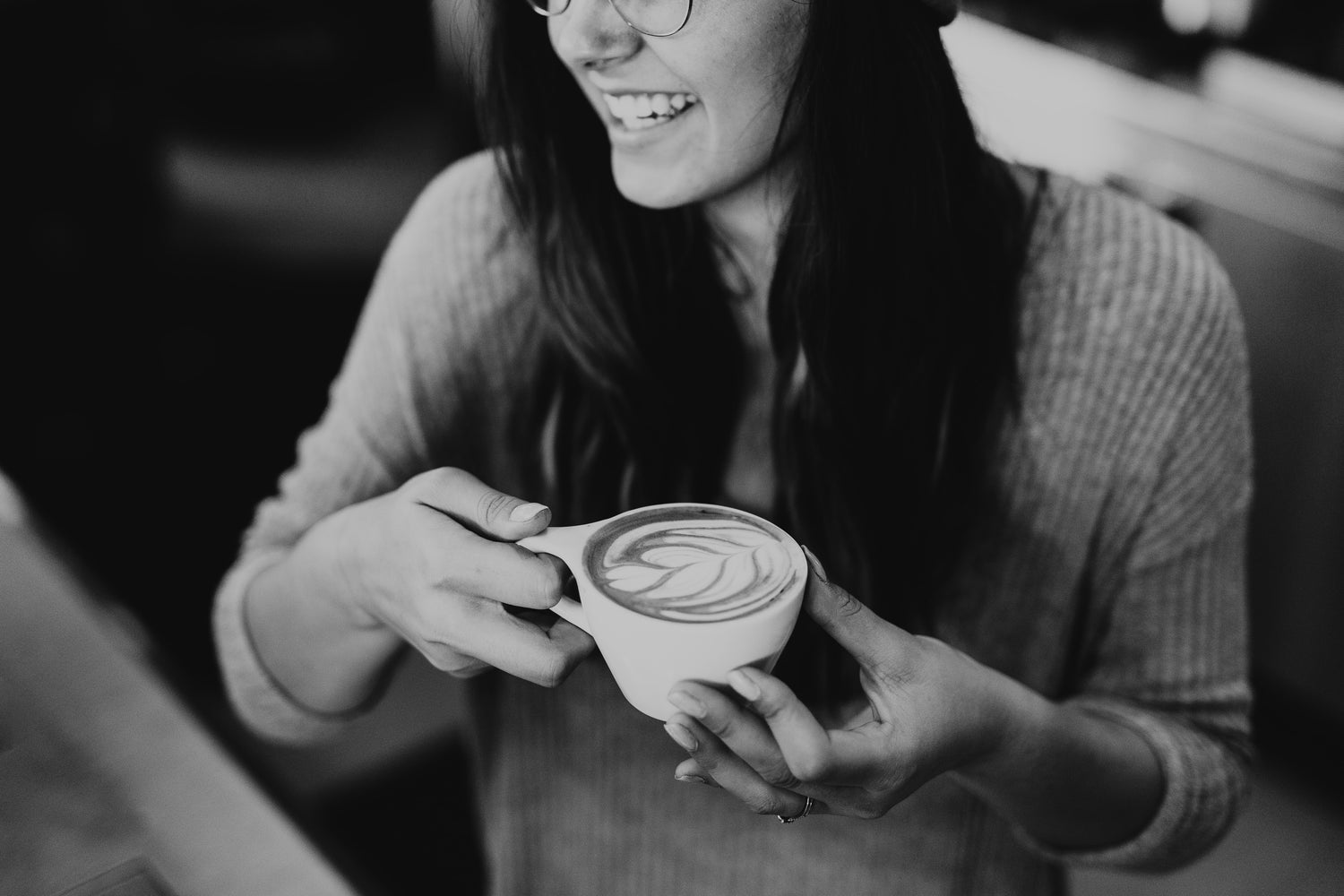 woman drinking coffee at jar bar 