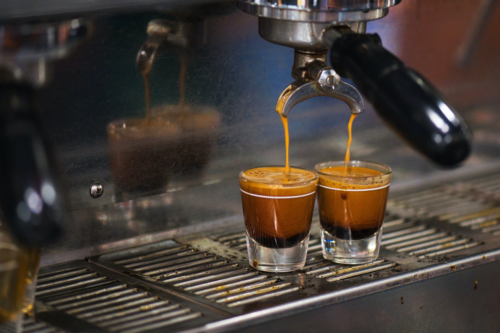 Blonde Espresso Light Roast Coffee being brewed from Coffee Machine